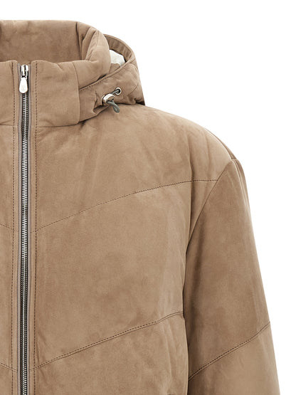 Suede down jacket Down jacket, Parka, Casual jackets