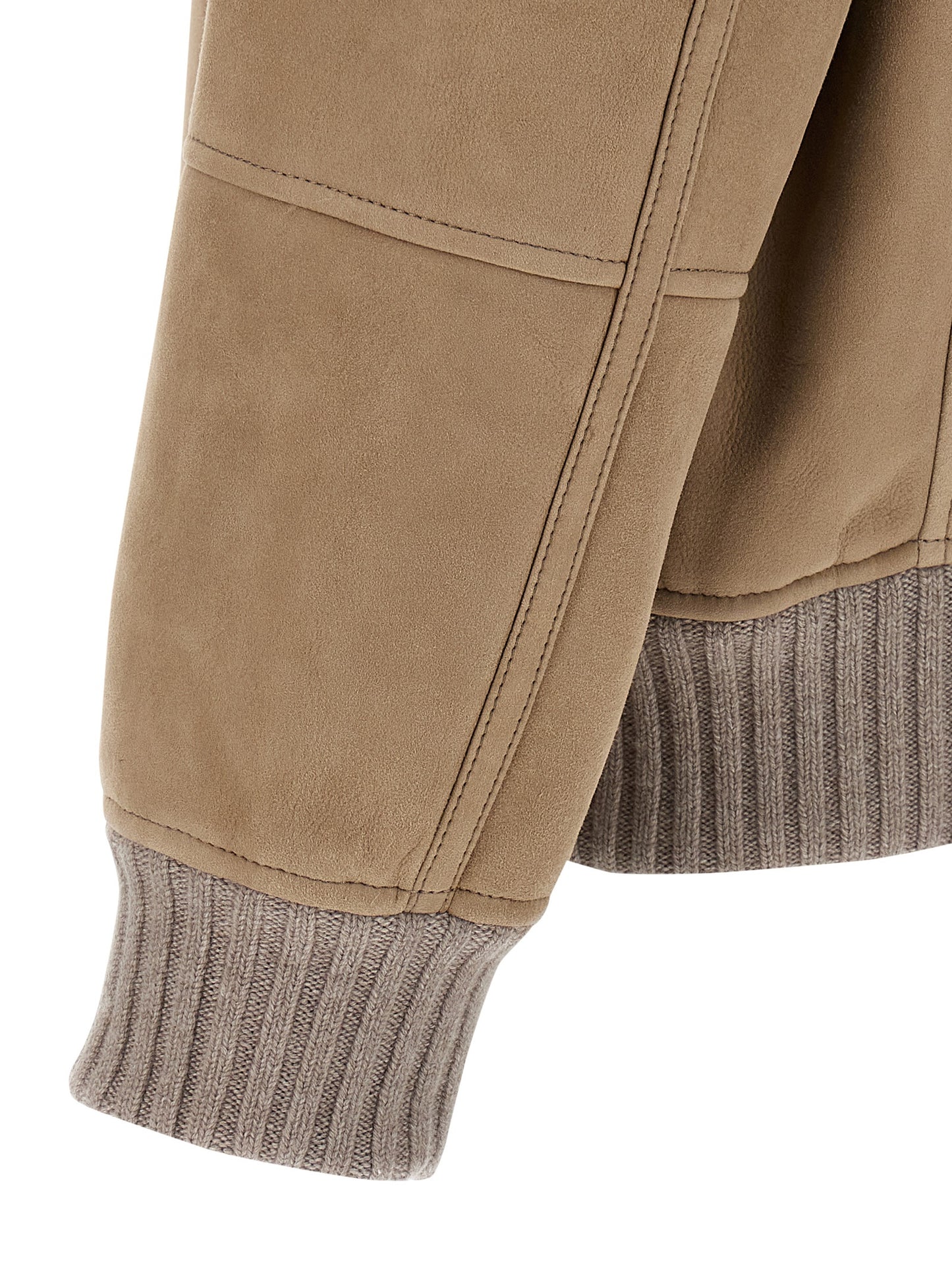 Suede and sherling curly bomber jacket Down jacket, Parka, Casual jackets