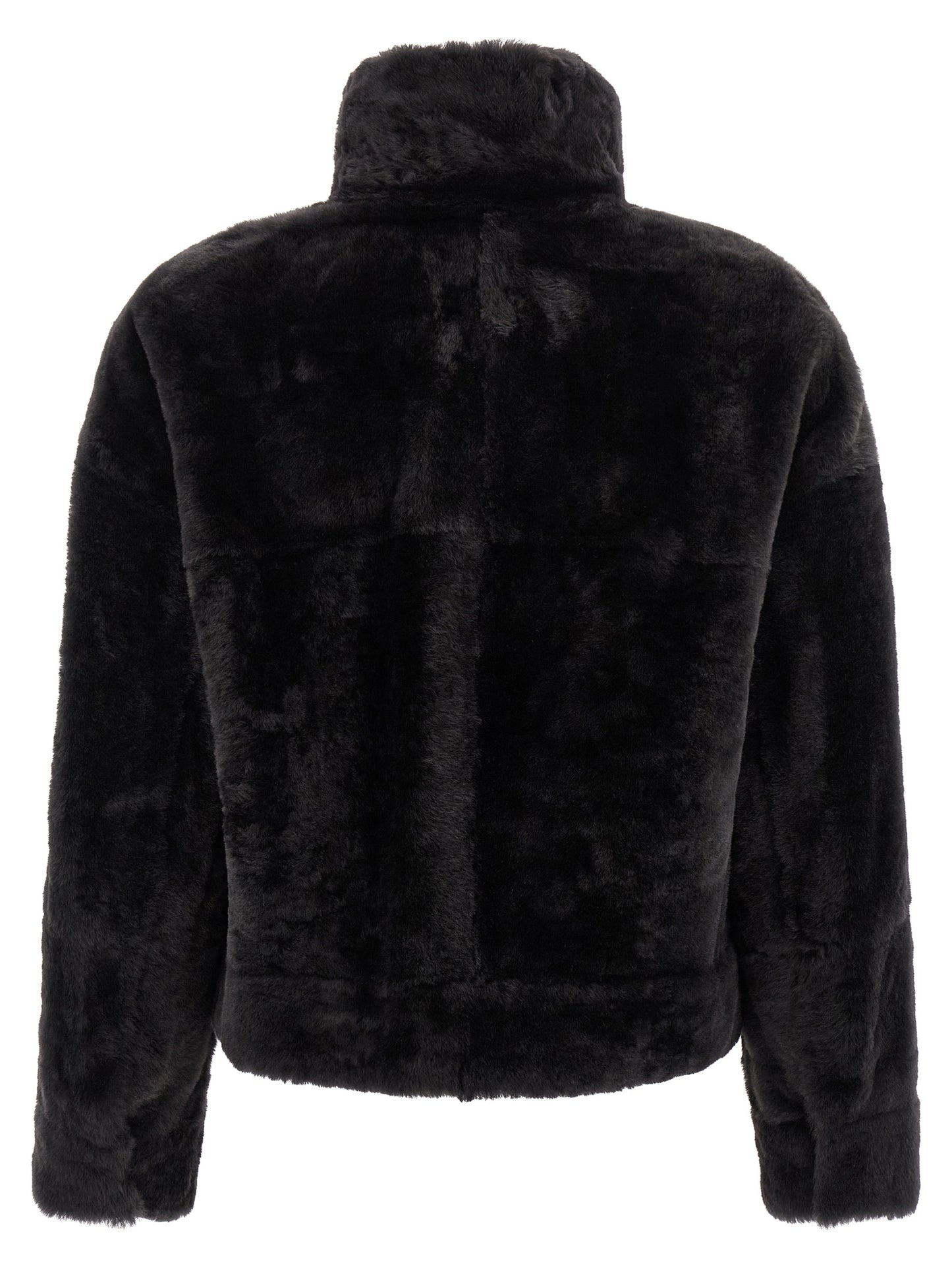 'Shiny Zipper Pull' shearling jacket Fur