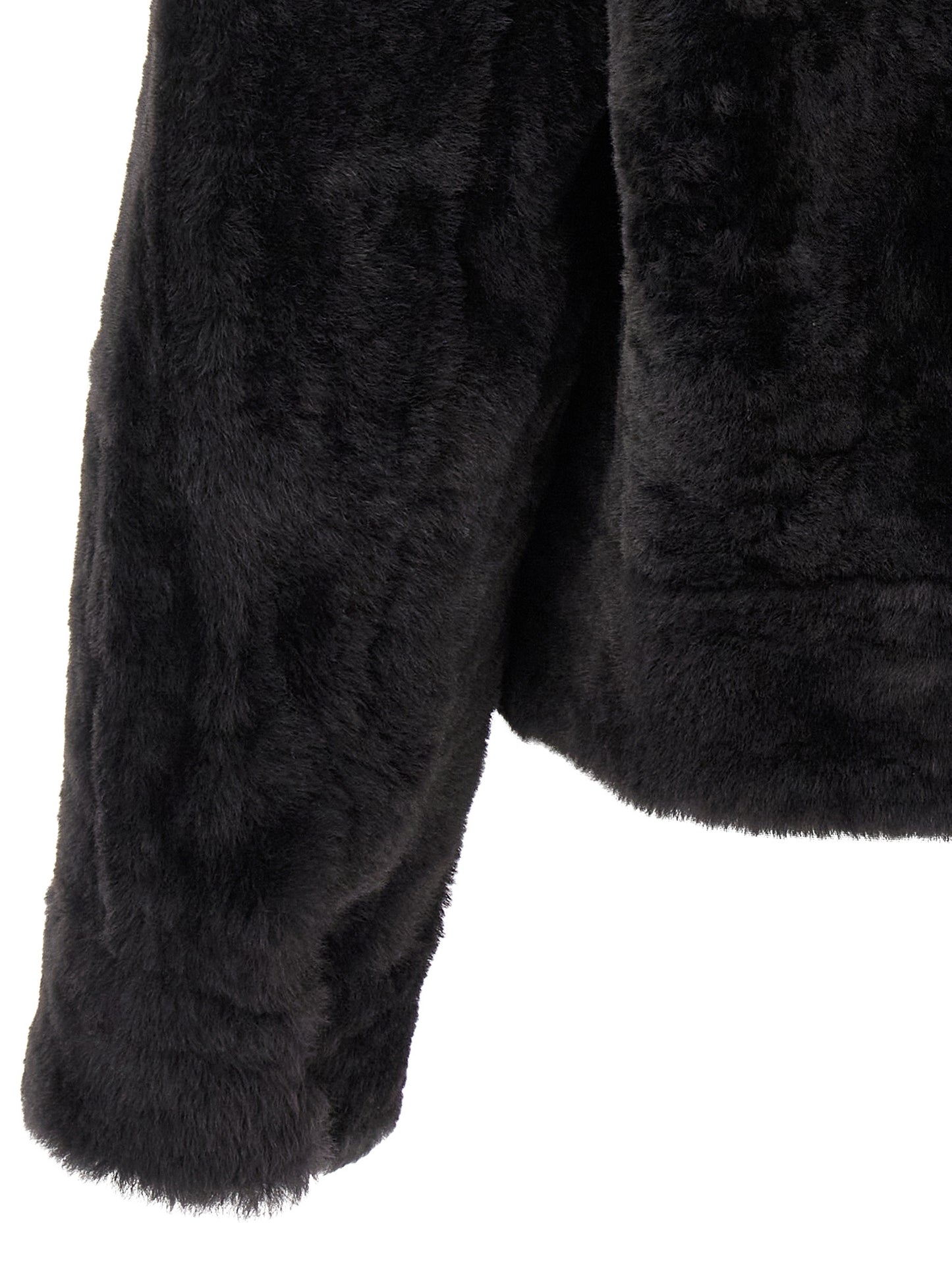 'Shiny Zipper Pull' shearling jacket Fur