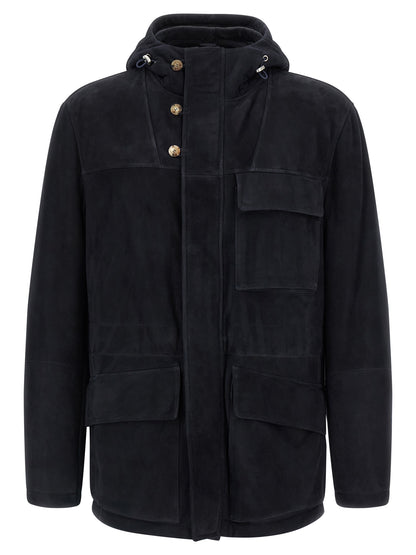 Suede jacket Down jacket, Parka, Casual jackets