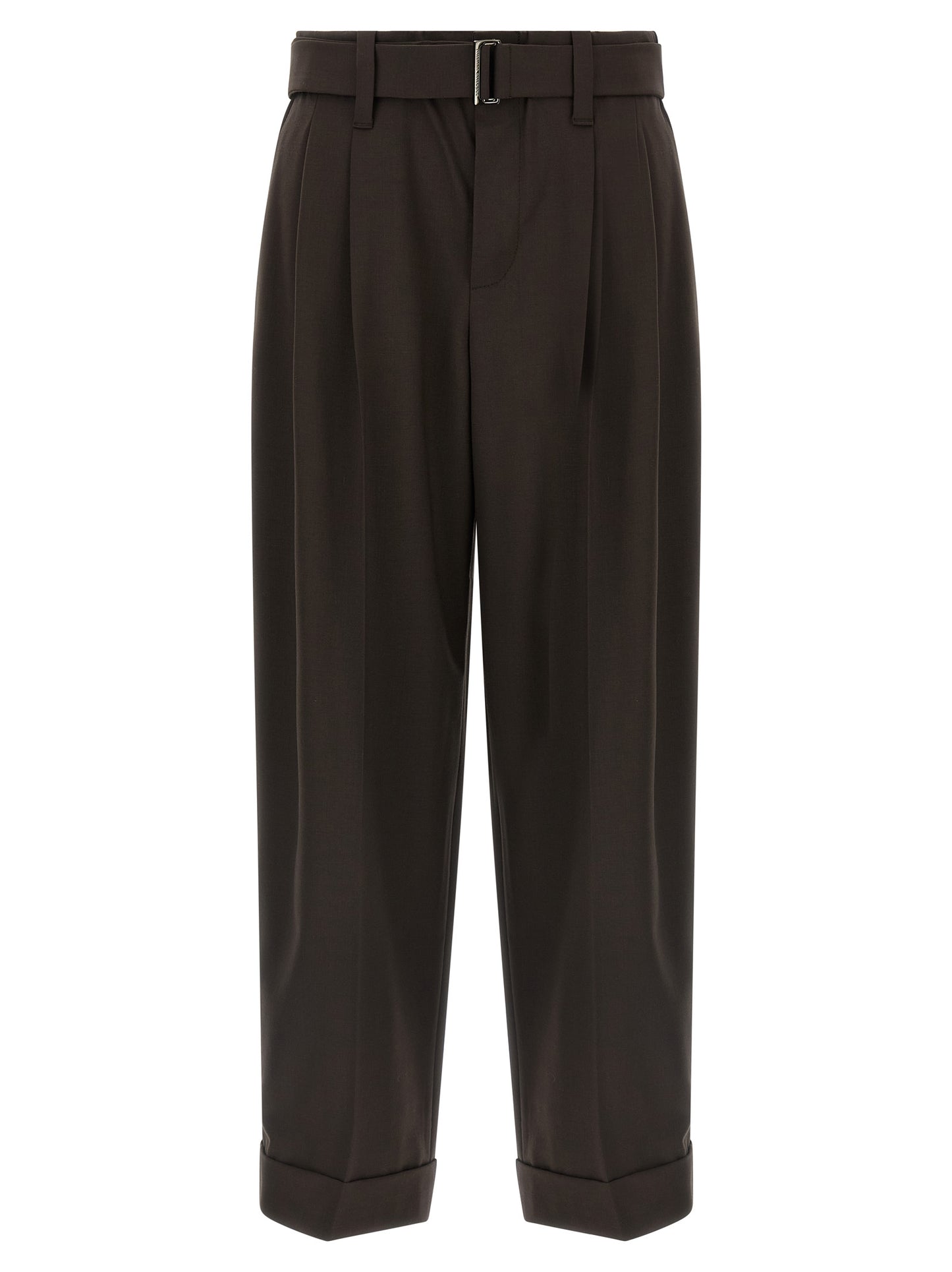 Belt wool pants Pants