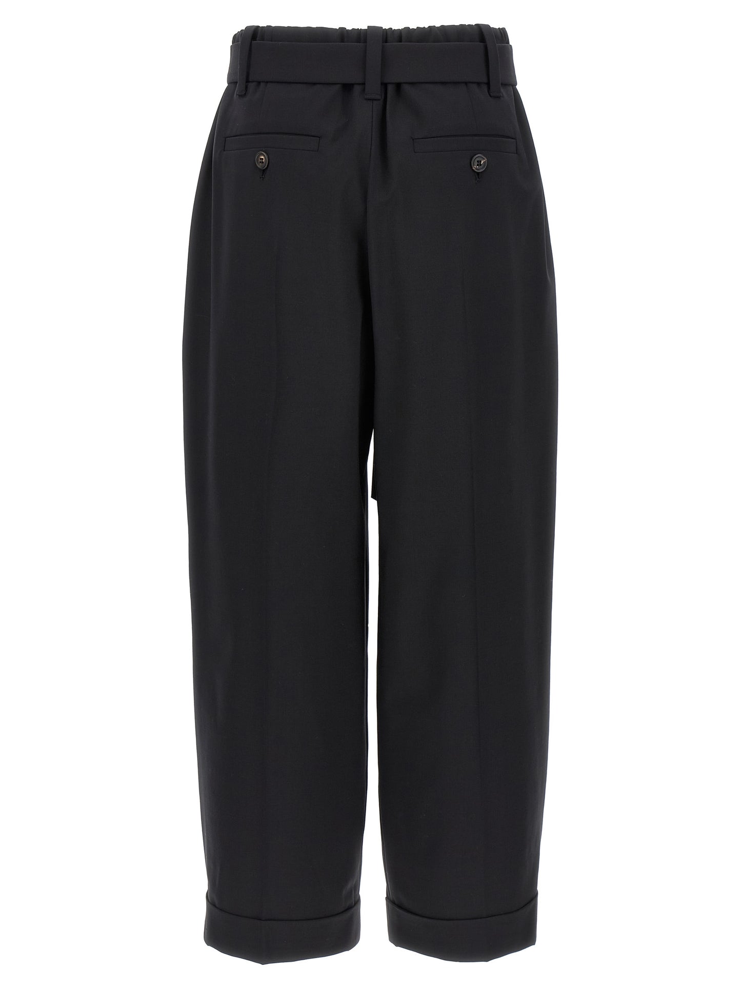 Belt wool pants Pants