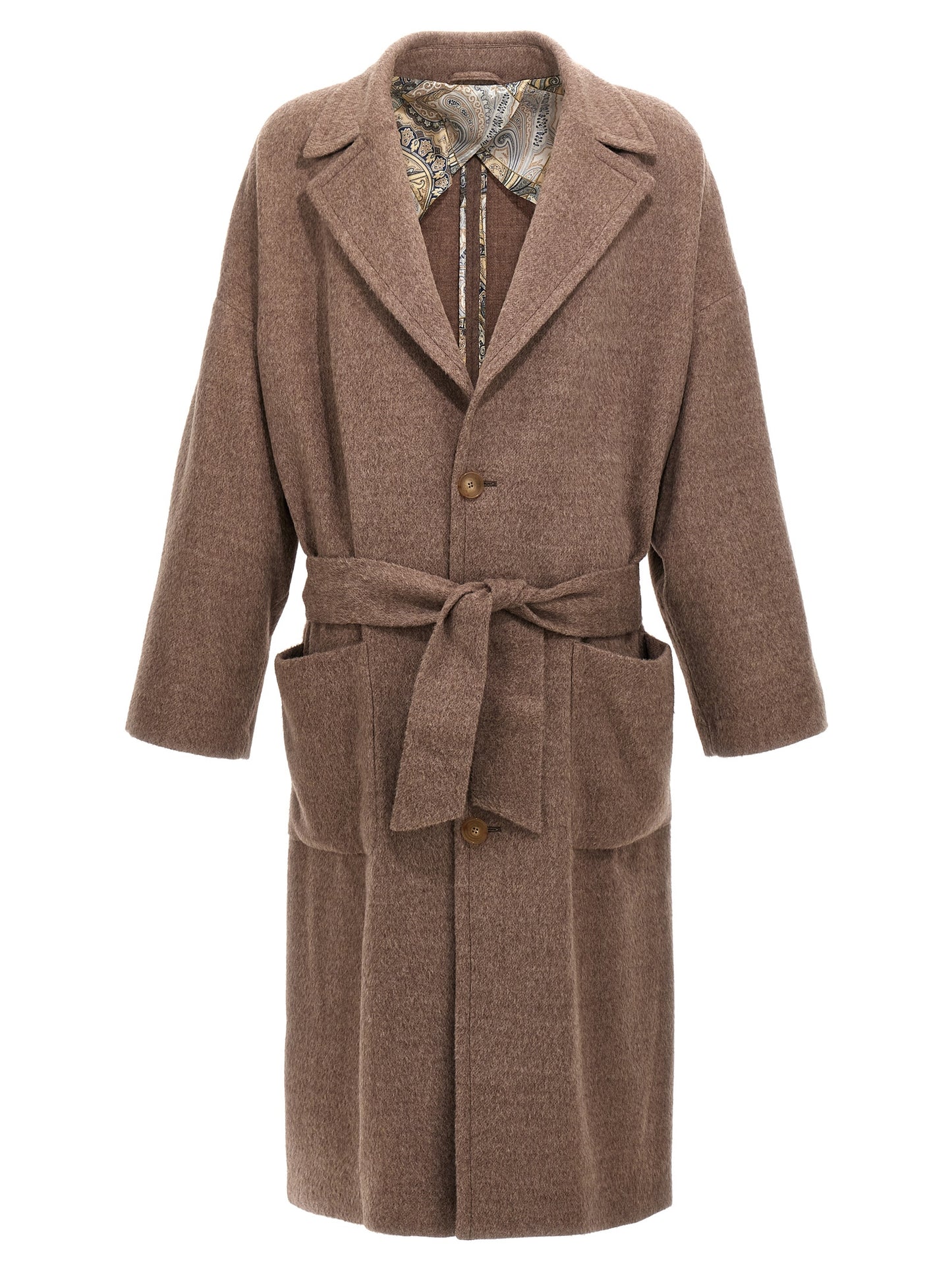 Single-breasted wool coat Coats, trench coats