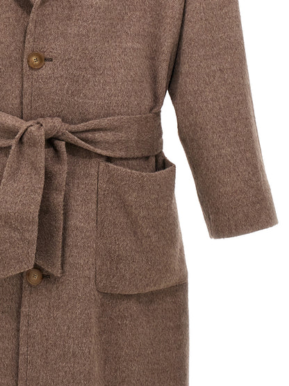 Single-breasted wool coat Coats, trench coats