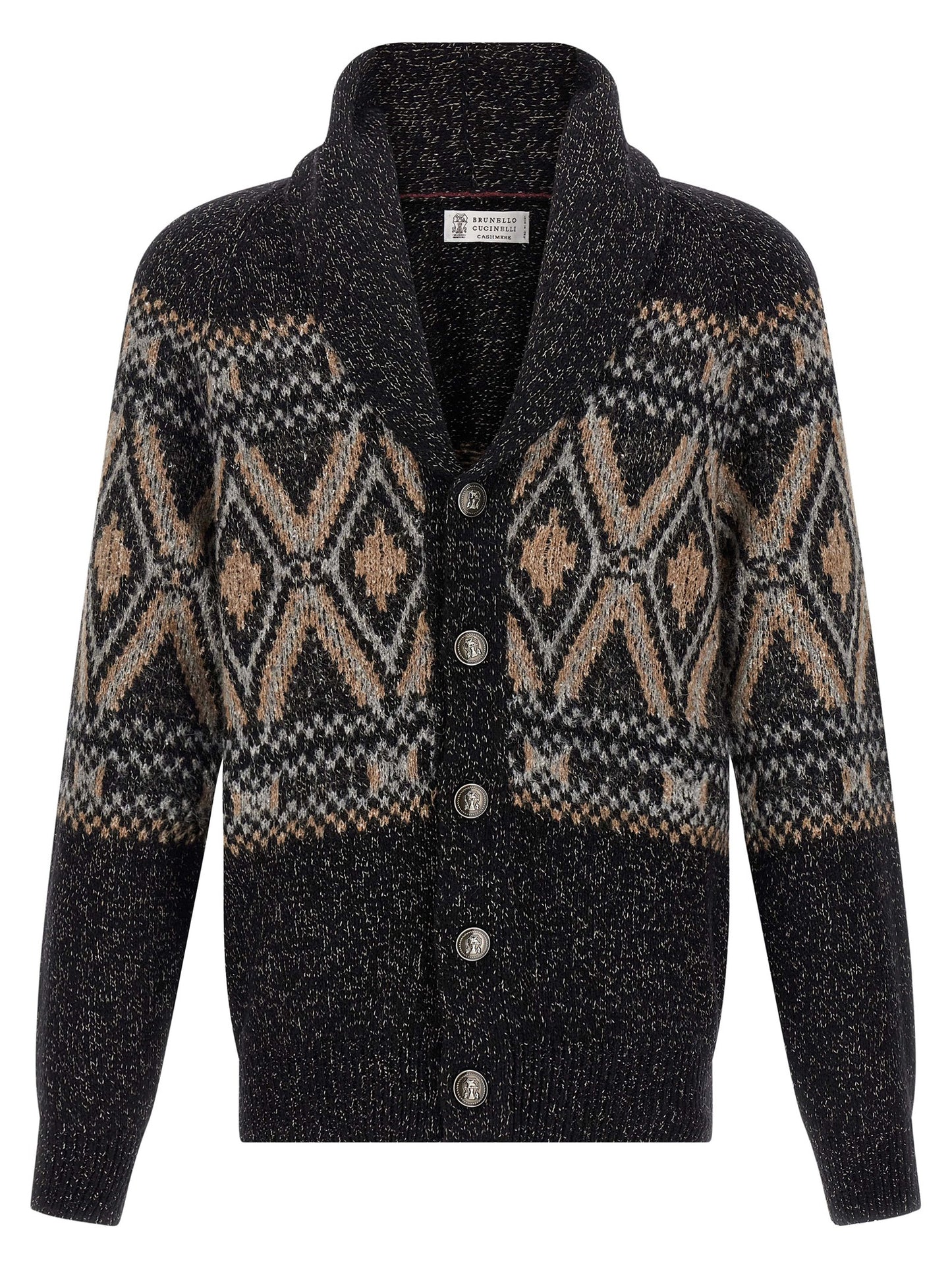 Geometric Jacquard Cardigan Sweater, cardigans