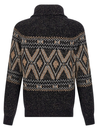 Geometric Jacquard Cardigan Sweater, cardigans