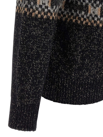 Geometric Jacquard Cardigan Sweater, cardigans