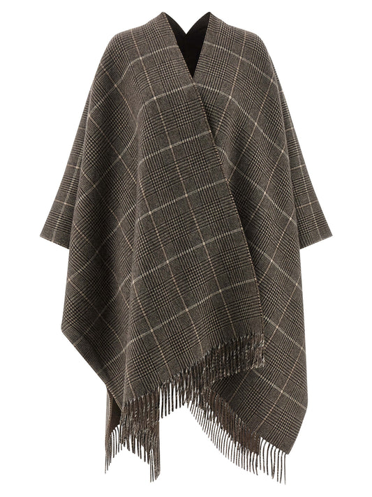 Cashmere reversible poncho Capes