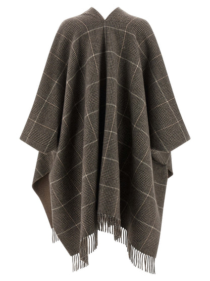 Cashmere reversible poncho Capes