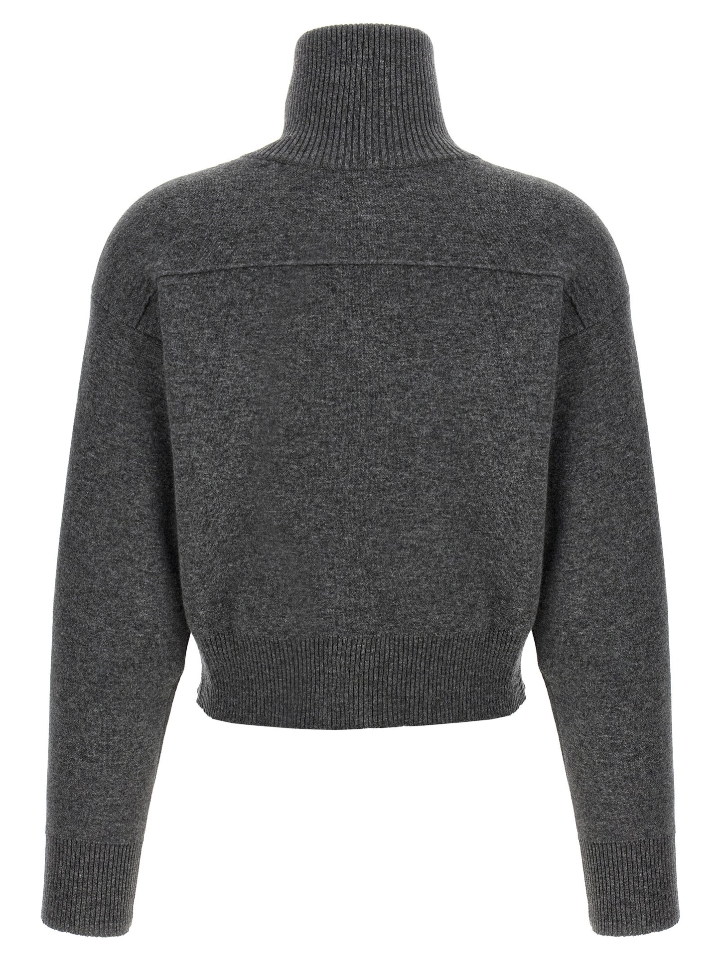 'Shiny Zipper Pull' Wool cardigan Sweater, cardigans