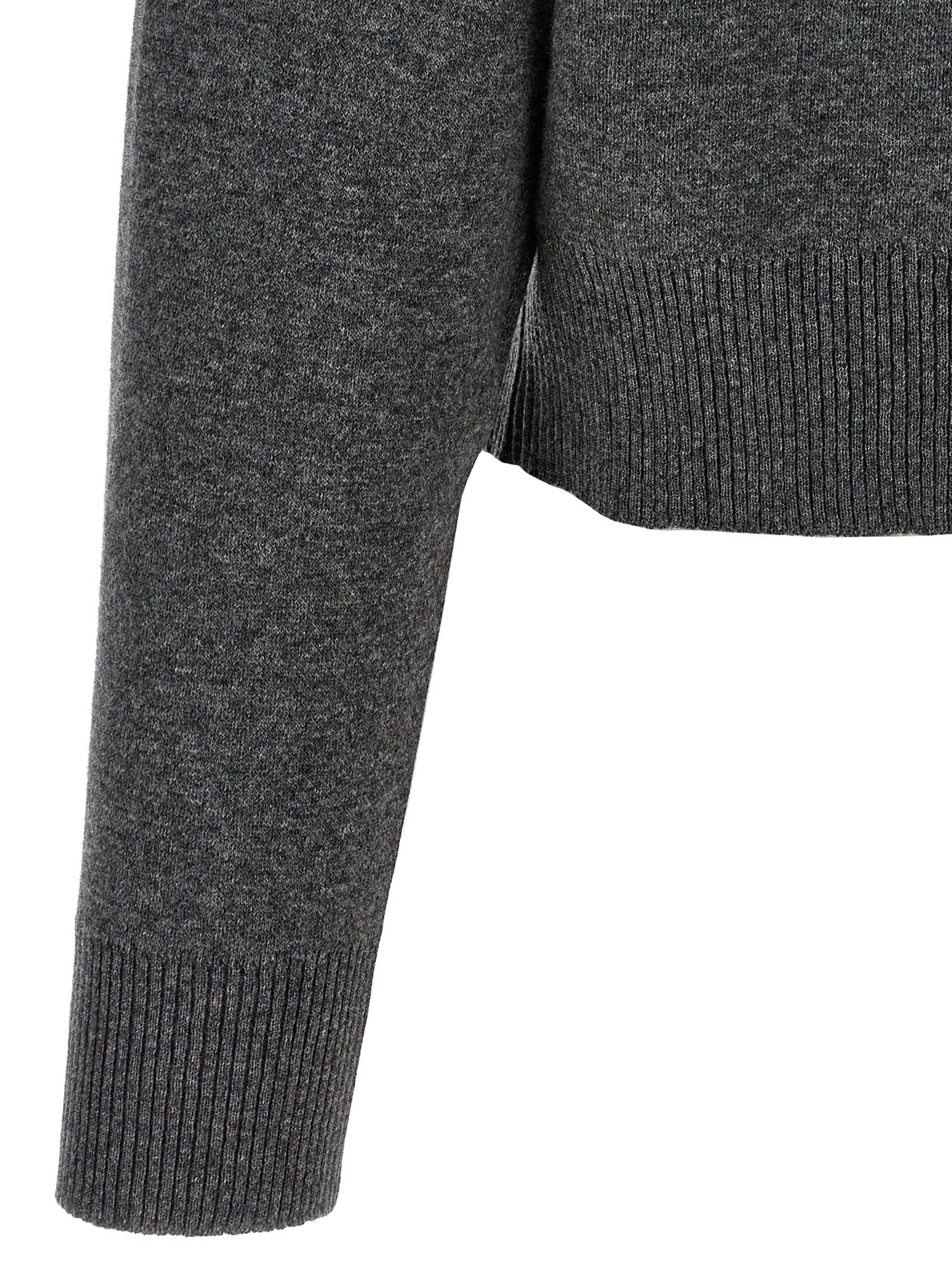 'Shiny Zipper Pull' Wool cardigan Sweater, cardigans