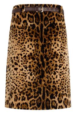 Max Mara Studio Leopard print skirt with belt