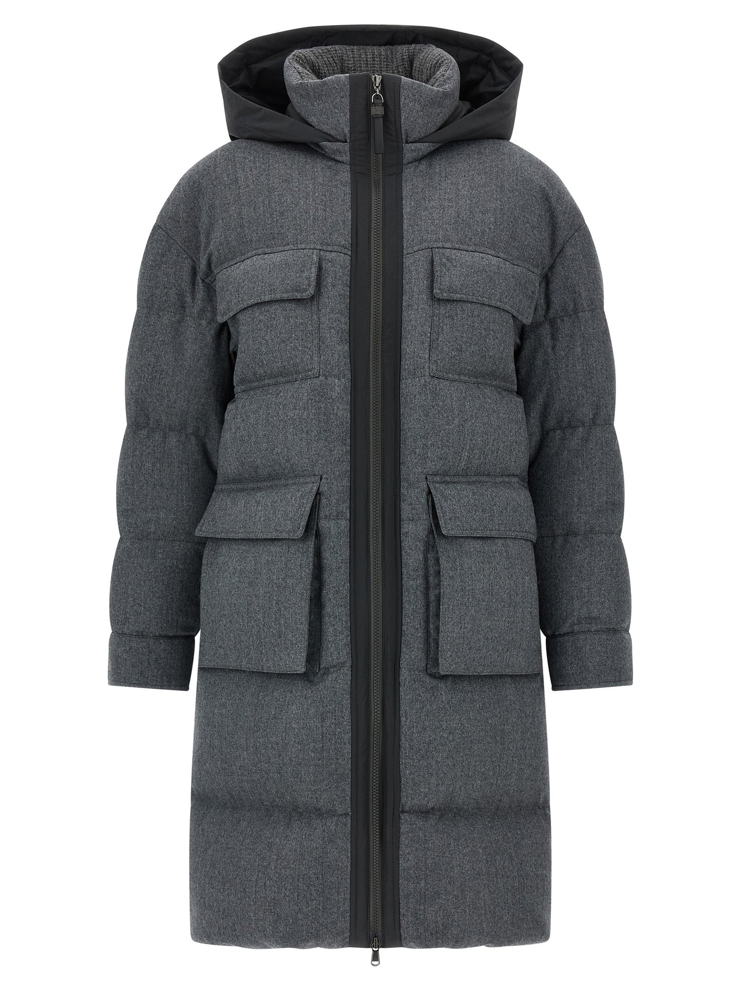 'Shiny Zipper Pull' long down jacket Down jacket, Parka, Casual jackets