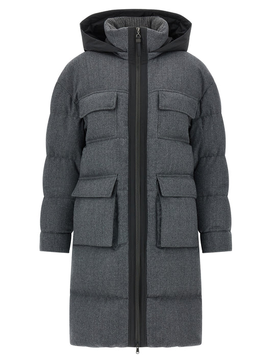 'Shiny Zipper Pull' long down jacket Down jacket, Parka, Casual jackets