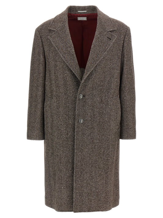 Single-breasted cashmere coat Coats, trench coats