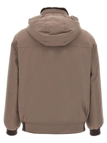 Sherling neck bomber jacket Down jacket, Parka, Casual jackets