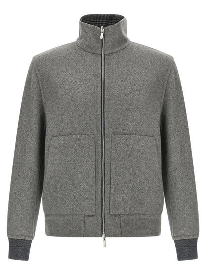 Cashmere reversible bomber jacket Down jacket, Parka, Casual jackets