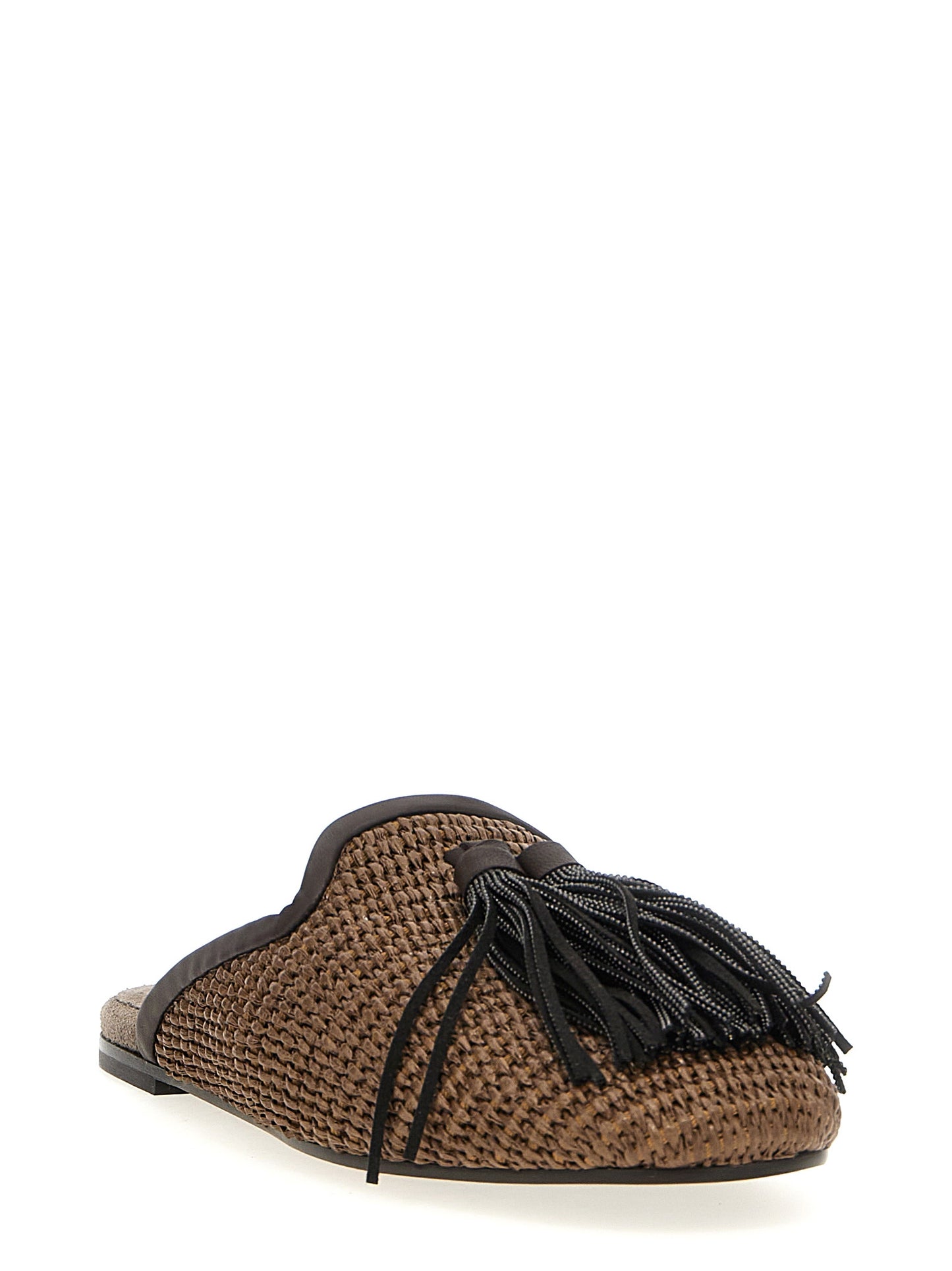 Jewel tassel sabots Flat shoes