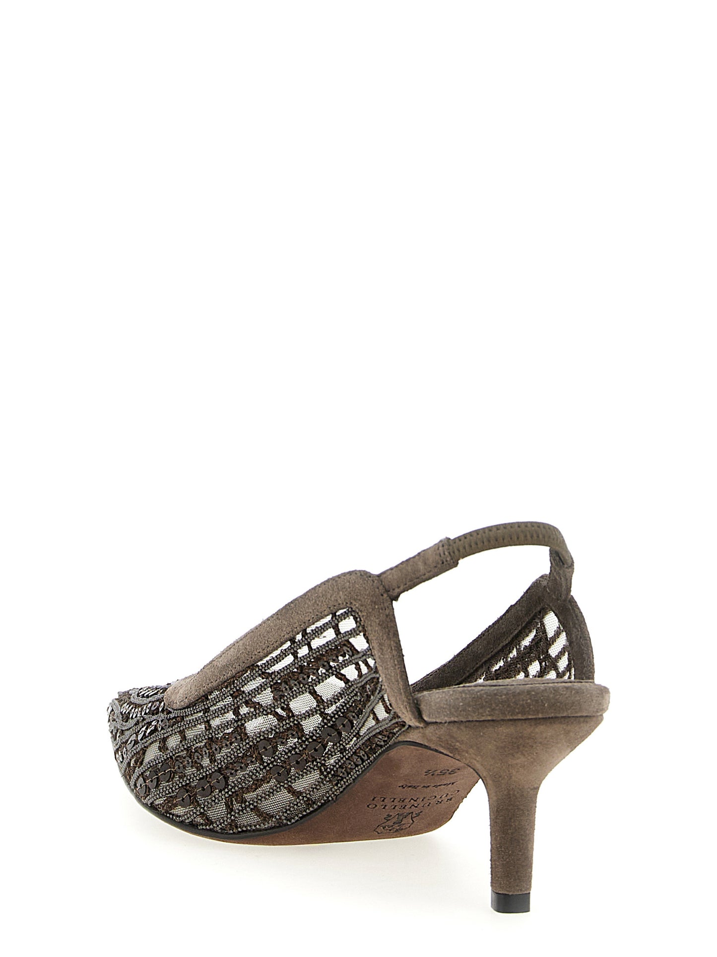 'City Glistening Abstract Embroidery' slingback Pumps