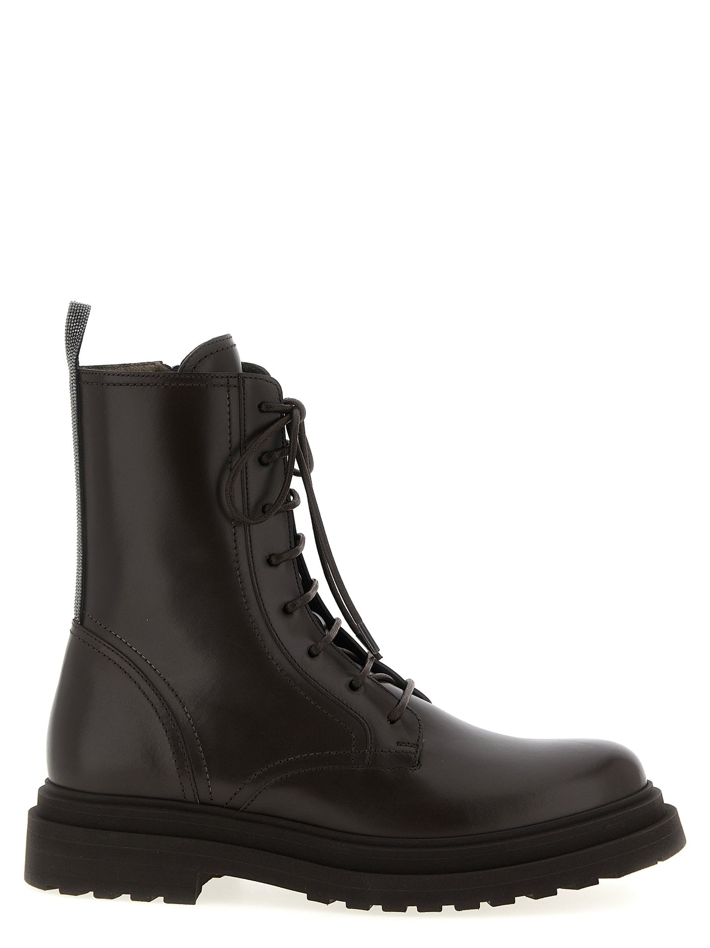 'Shiny Loop Detail' combat boots Boots, ankle boots