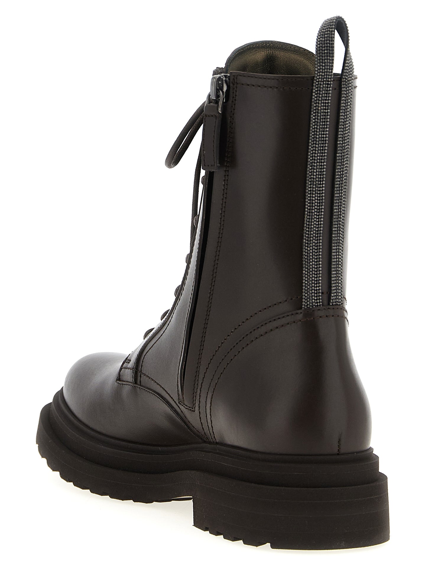 'Shiny Loop Detail' combat boots Boots, ankle boots