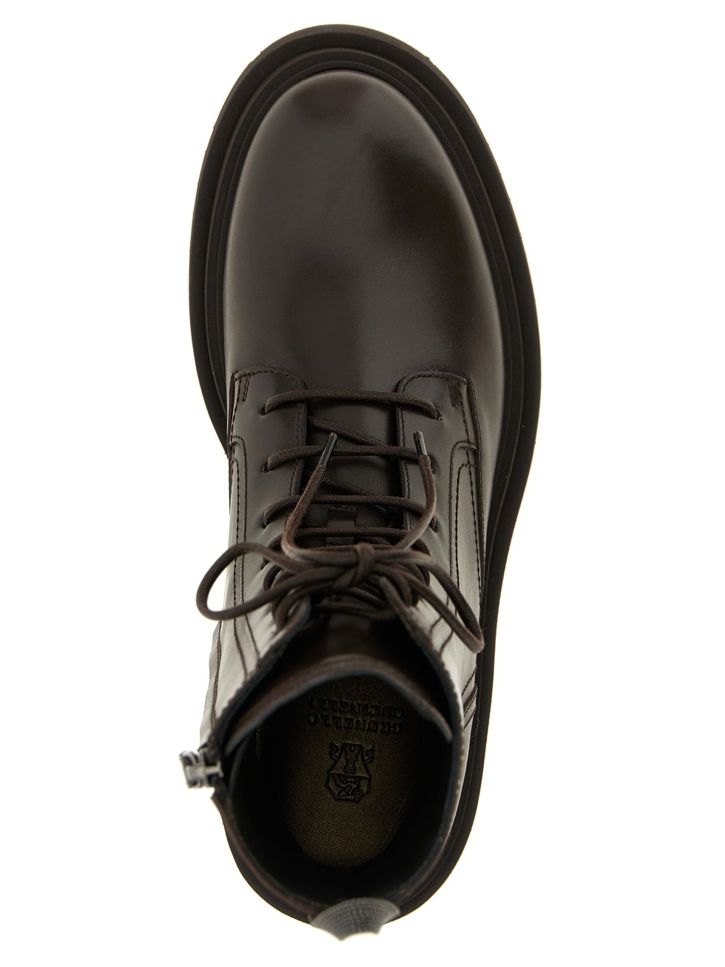 'Shiny Loop Detail' combat boots Boots, ankle boots