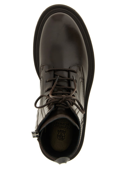 'Shiny Loop Detail' combat boots Boots, ankle boots
