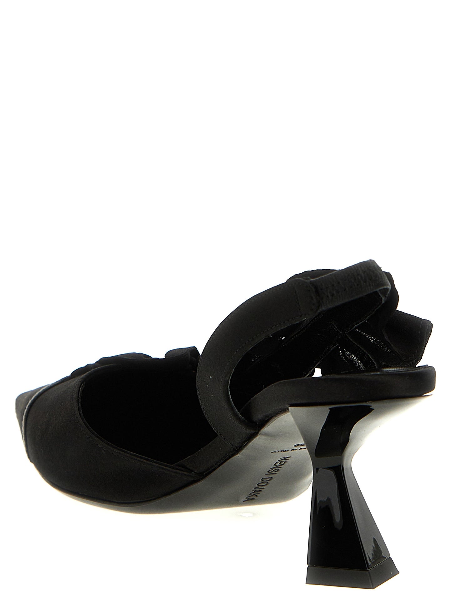 Slingback ruffles Pumps