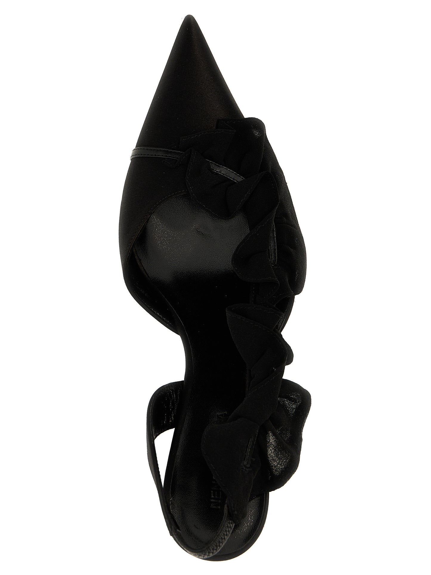 Slingback ruffles Pumps