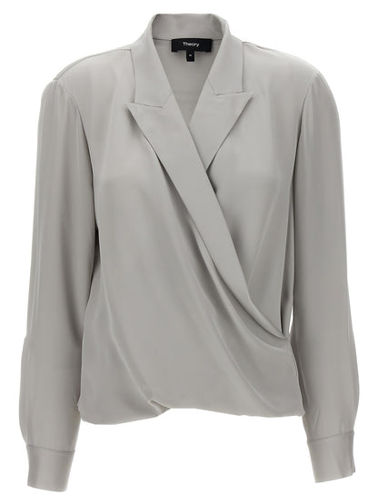 'PK Label Wrap' blouse Shirt, blouse