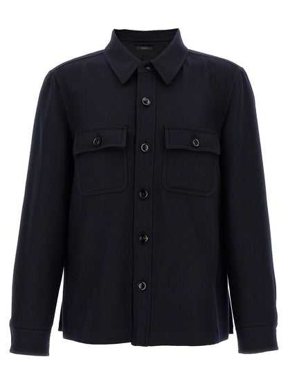 'Double Splittable Light Wool' overshirt Shirt, blouse