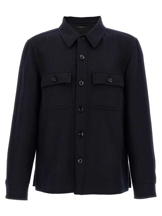 'Double Splittable Light Wool' overshirt Shirt, blouse