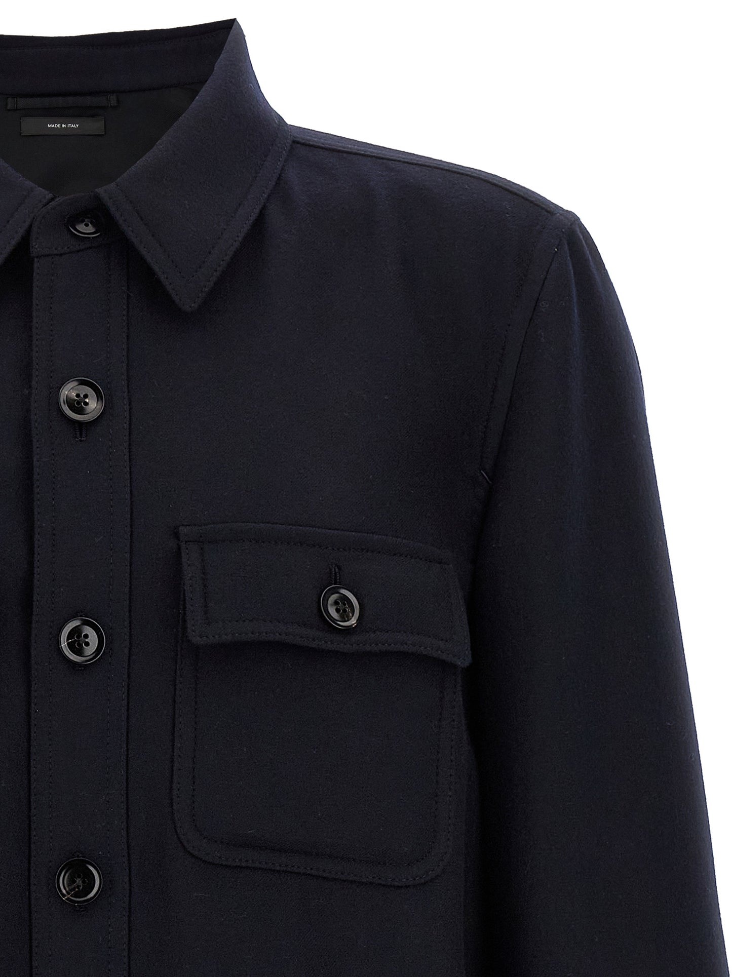 'Double Splittable Light Wool' overshirt Shirt, blouse