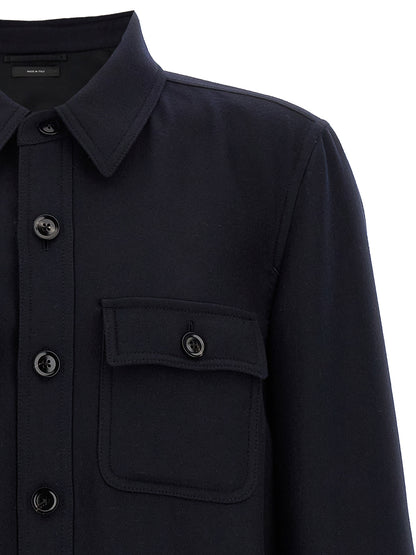 'Double Splittable Light Wool' overshirt Shirt, blouse