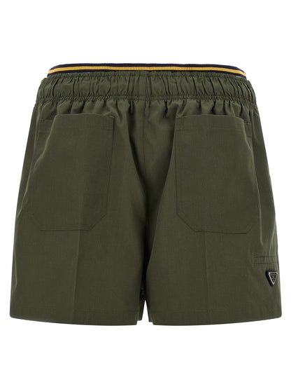 Double layer elastic shorts Bermuda, short