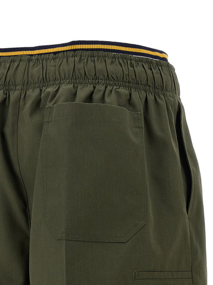 Double layer elastic shorts Bermuda, short