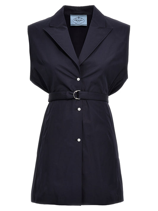 Belt poplin vest Gilet