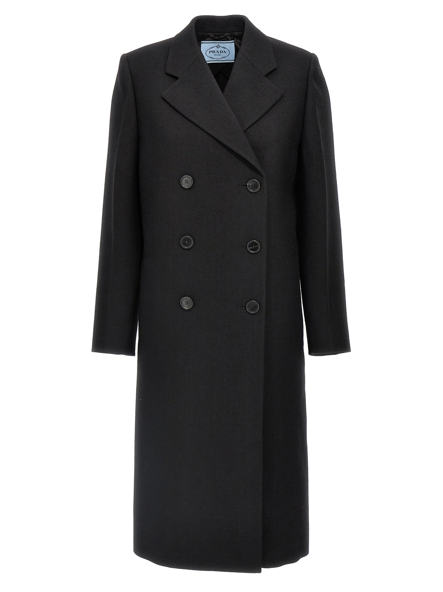 Satin insert double-breasted coat Coats, trench coats