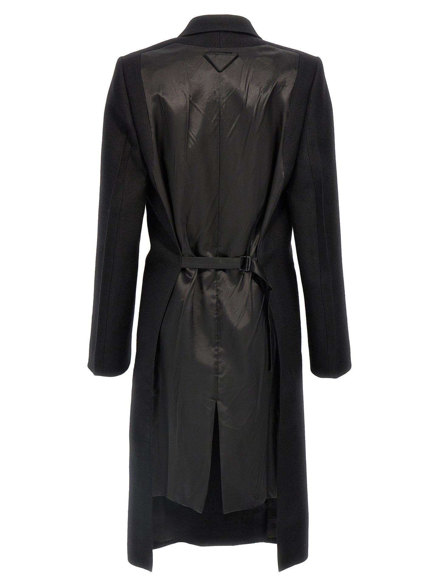 Satin insert double-breasted coat Coats, trench coats