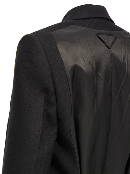 Satin insert double-breasted coat Coats, trench coats