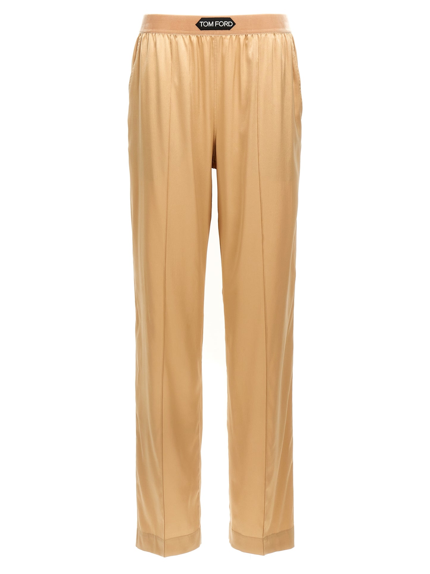 Double pin tuck silk trousers Pants