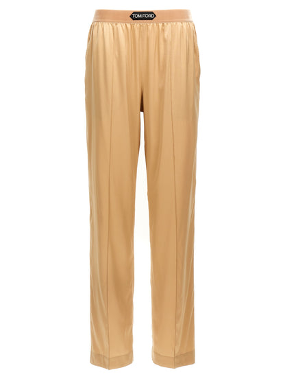 Double pin tuck silk trousers Pants