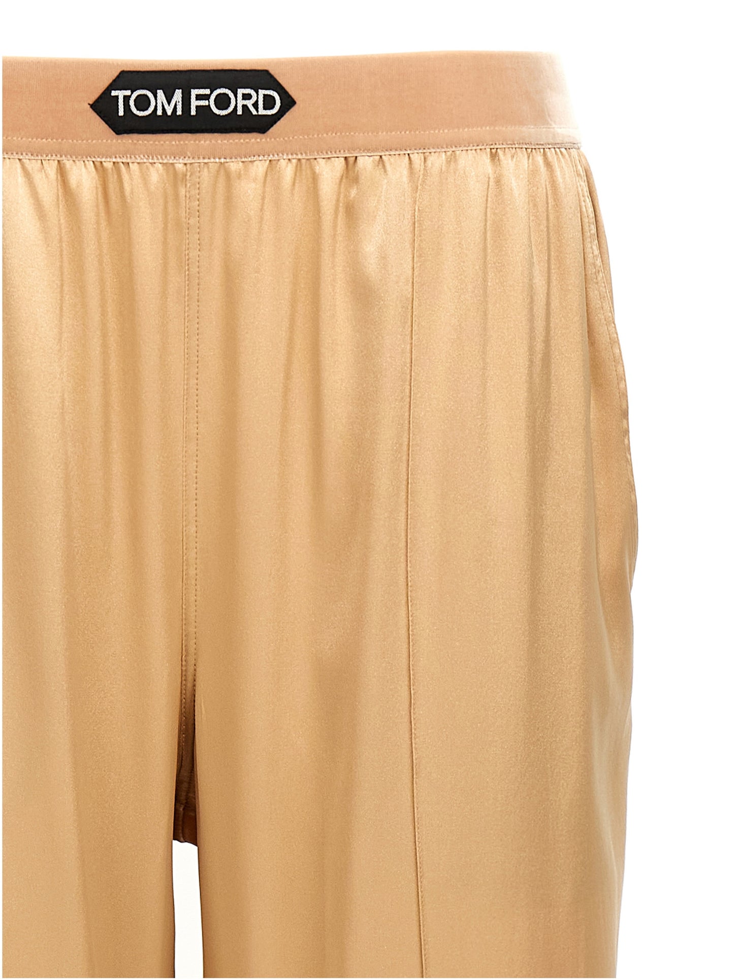 Double pin tuck silk trousers Pants