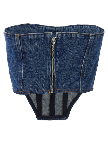 Denim bustier top Tops