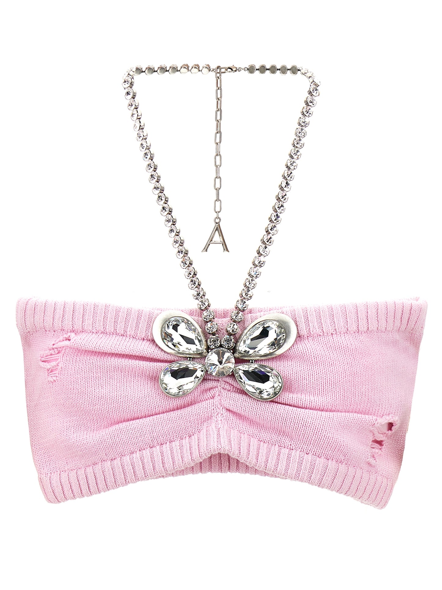 'Crystal Butterfly Knit Bandeau' top Tops