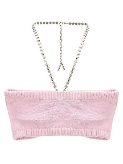 'Crystal Butterfly Knit Bandeau' top Tops