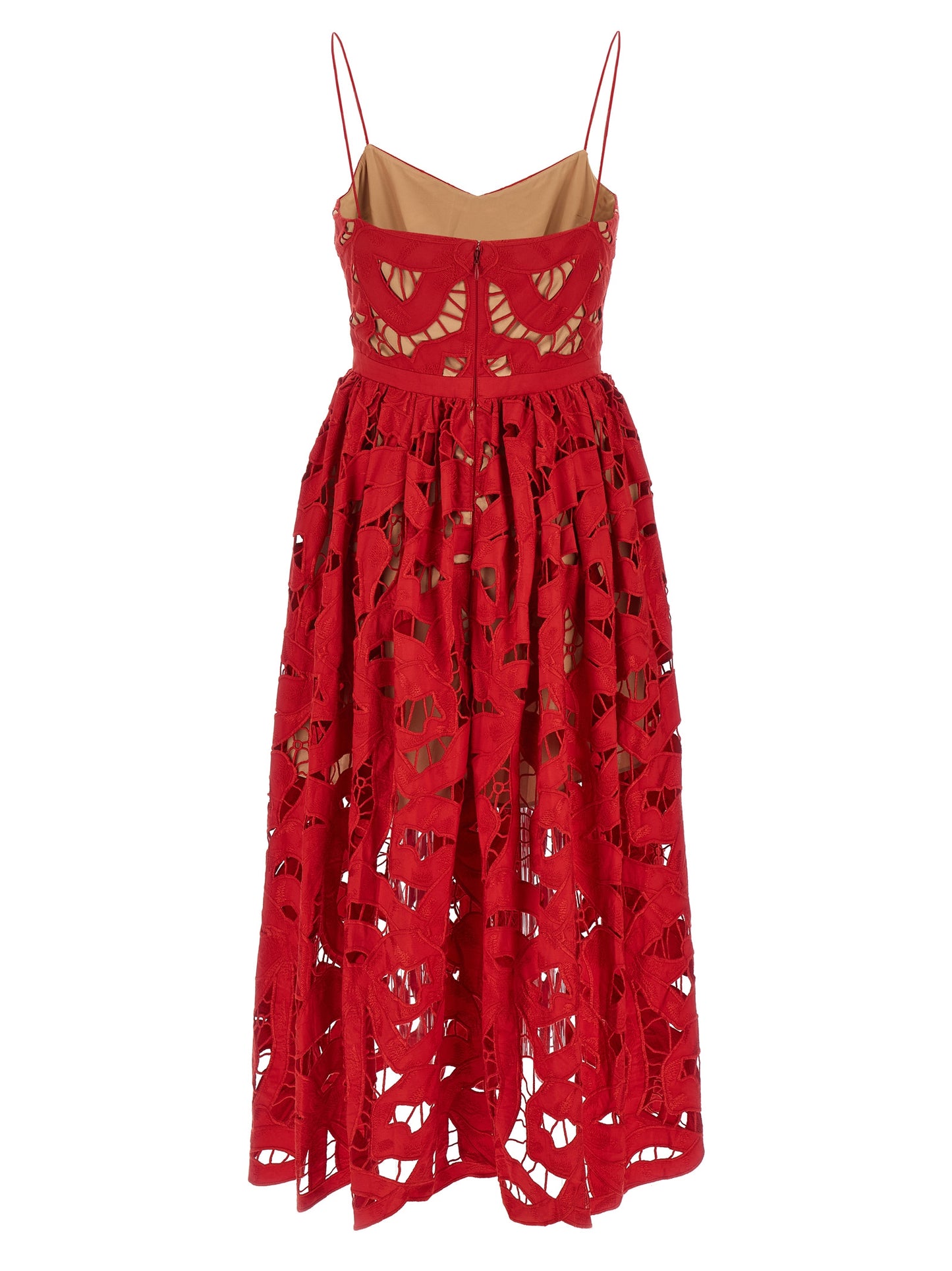 'Red Bow Embroidered Midi' dress Dresses