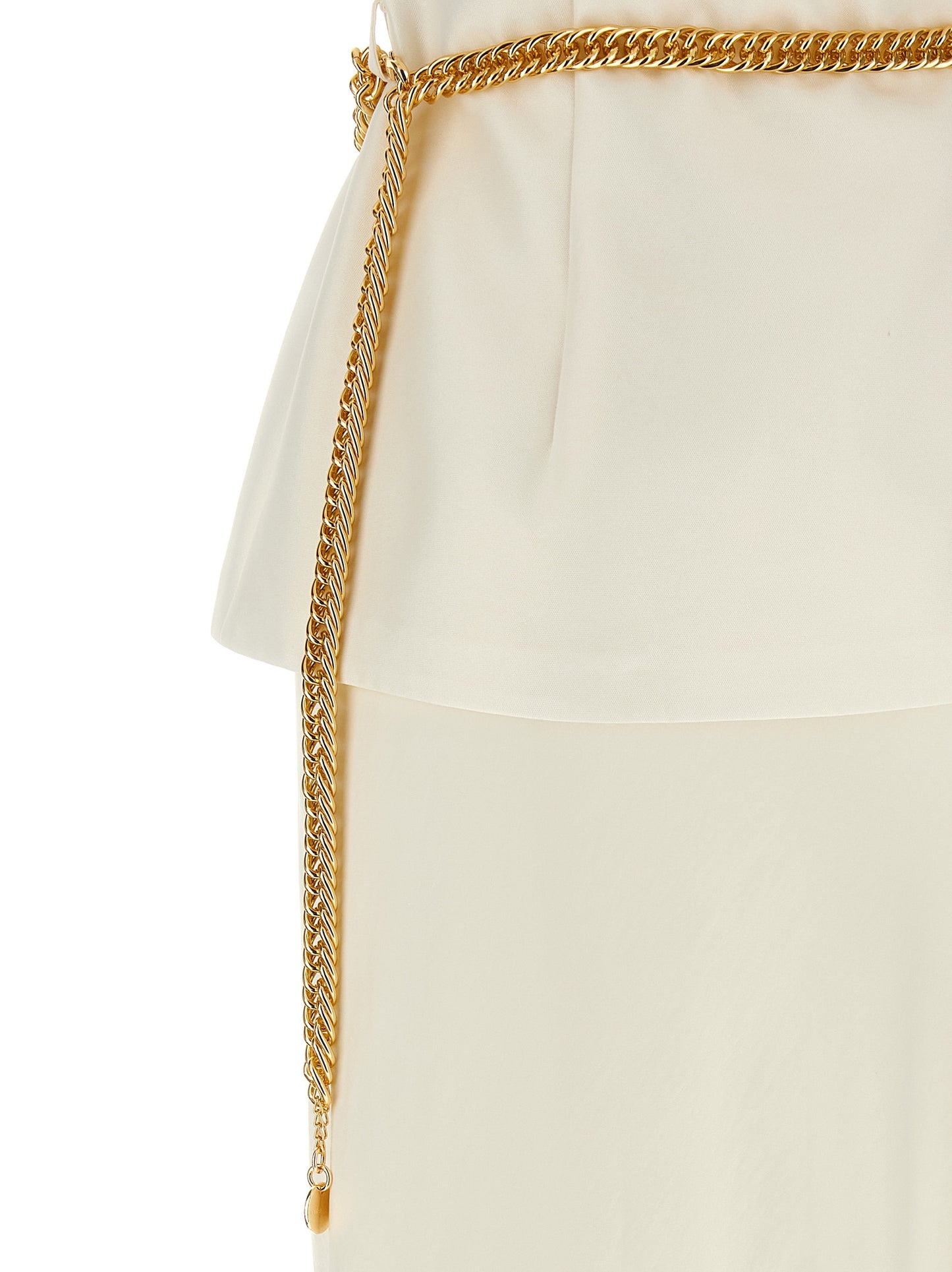 'Cream Taffeta Chain Belt Maxi' dress Dresses
