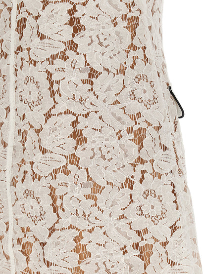 'White Lace Contrast Collar Mini' dress Dresses